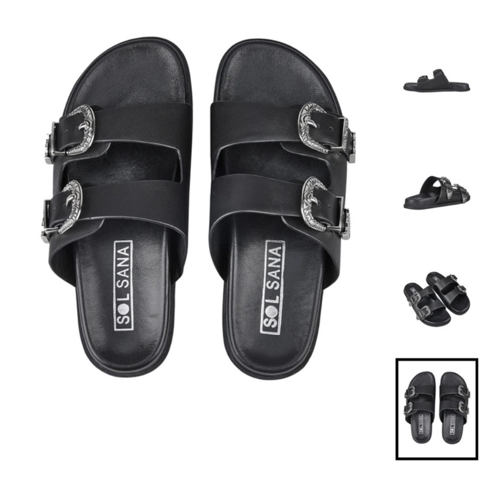 Sol Sana Westwood Wedge Black 38 (US 8) BNIB